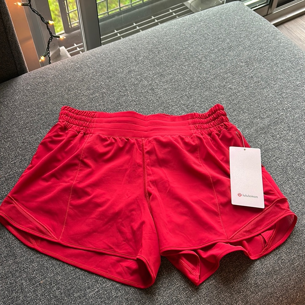 Lululemon Hotty Hot 4” Red shorts